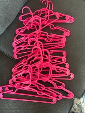 Bright Pink Plastic Clothing Hangers - Pack